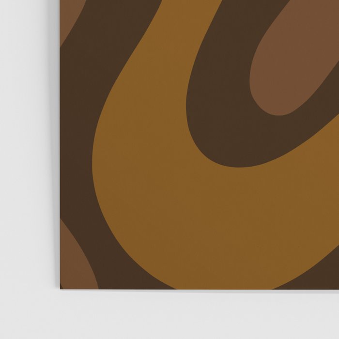 Retro Liquid Swirl Abstract Pattern Square in Brown Tones Poster Gallery Image 3