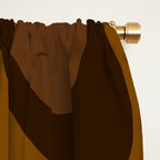 Retro Liquid Swirl Abstract Pattern Square in Brown Tones Window Curtain Gallery Image 2