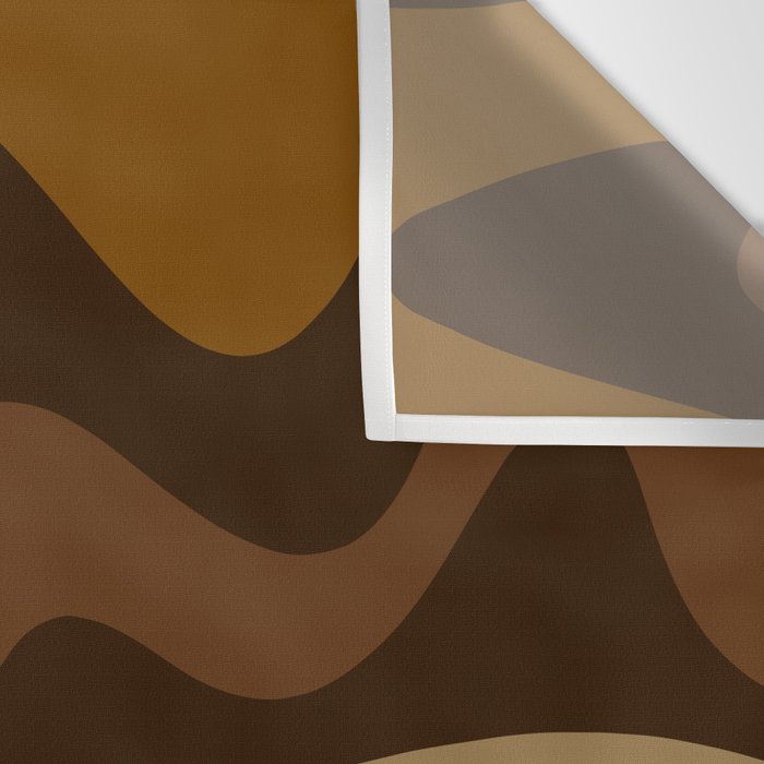 Retro Liquid Swirl Abstract Pattern Square in Brown Tones Wall Tapestry Gallery Image 3