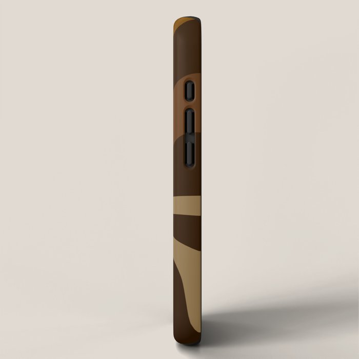 Retro Liquid Swirl Abstract Pattern Square in Brown Tones iPhone Case Gallery Image 2