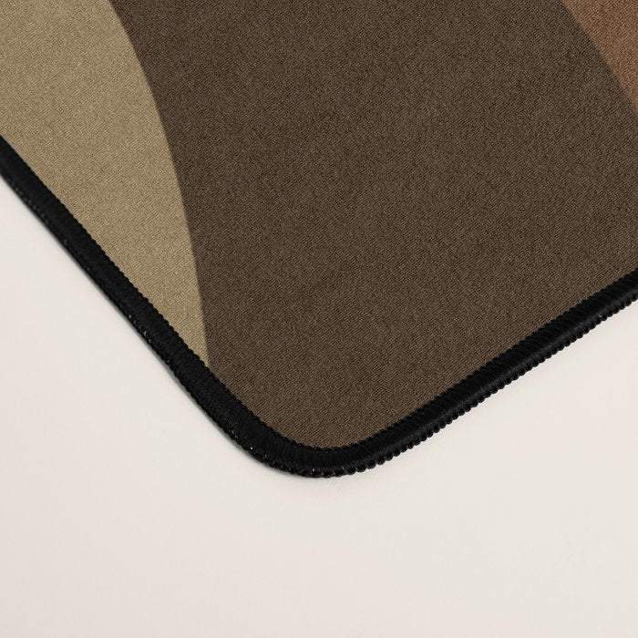 Retro Liquid Swirl Abstract Pattern Square in Brown Tones Desk Mat Gallery Image 4
