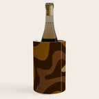 Retro Liquid Swirl Abstract Pattern Square in Brown Tones Wine Chiller Gallery Image 1