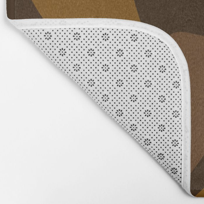 Retro Liquid Swirl Abstract Pattern Square in Brown Tones Bath Mat Gallery Image 2