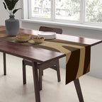 Retro Liquid Swirl Abstract Pattern Square in Brown Tones Table Runner Gallery Image 2