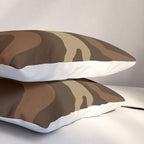 Retro Liquid Swirl Abstract Pattern Square in Brown Tones Pillow Sham Gallery Image 3