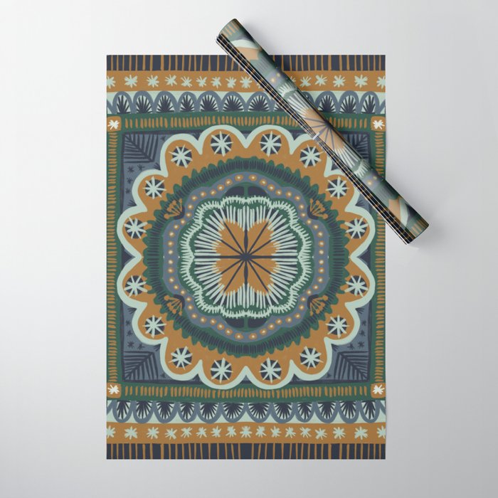 Winter Symmetric Pattern Wrapping Paper Gallery Image 1