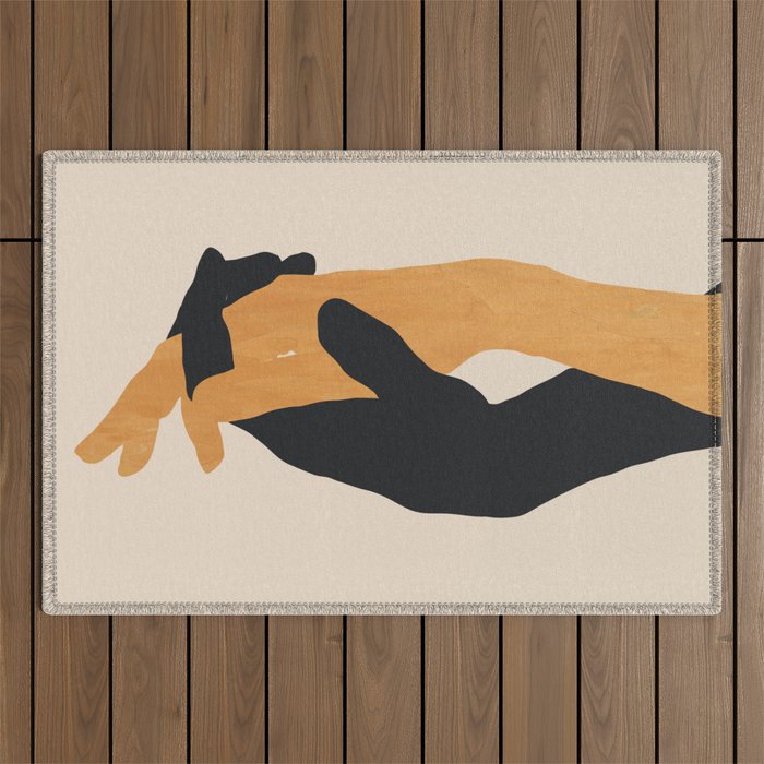 Holding Hands 2 Outdoor Rug Gallery Image 1