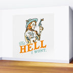 The Hell I Won't: Tattoo Redhead With A Revolver Wall Mural Gallery Image 2