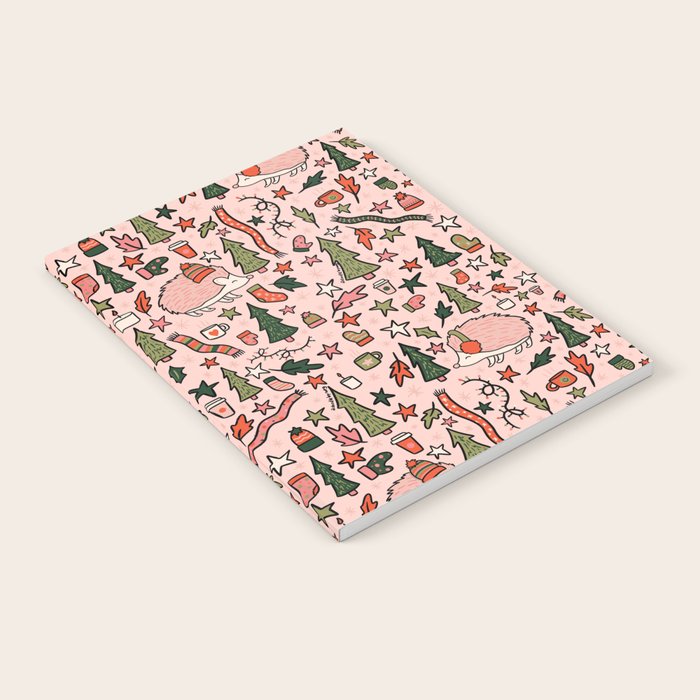Hedgehog in Winter Print Notebook