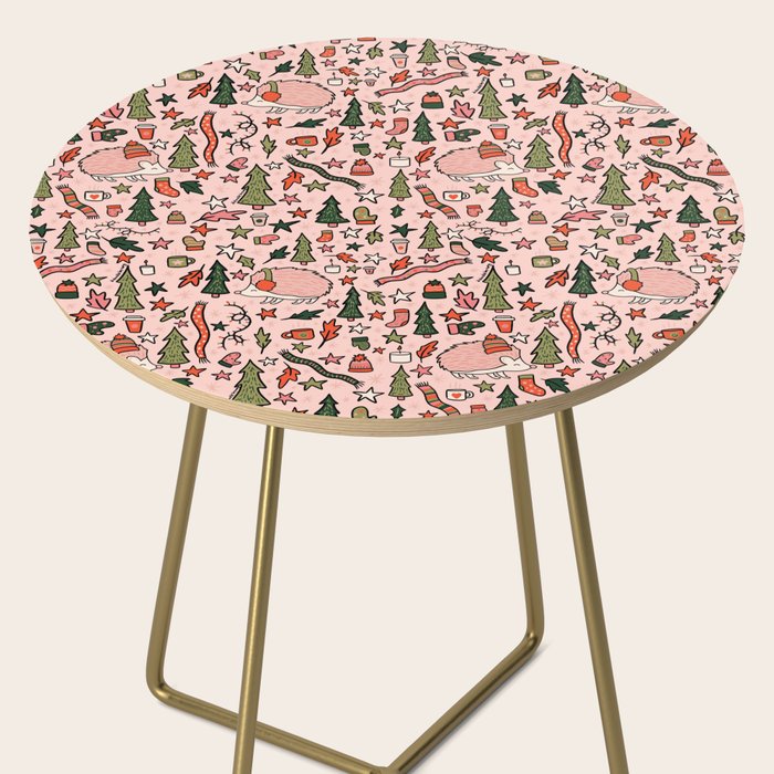 Hedgehog in Winter Print Side Table Gallery Image 2
