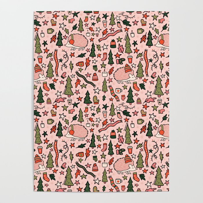 Hedgehog in Winter Print Poster Gallery Image 4