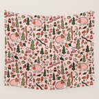 Hedgehog in Winter Print Wall Tapestry Gallery Image 4