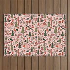 Hedgehog in Winter Print Outdoor Rug Gallery Image 1