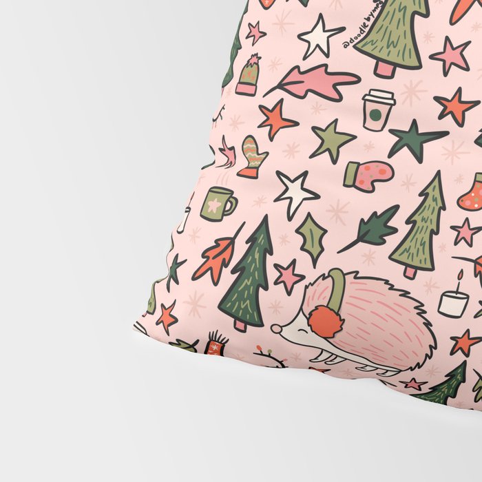 Hedgehog in Winter Print Pillow Sham Gallery Image 4