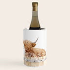 Highland Cow in a Wooden Bathtub, Cow Taking a Bath, Bathtub Animal Art Print By Synplus Wine Chiller Gallery Image 1