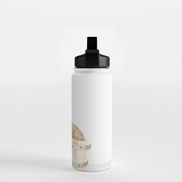 Highland Cow in a Wooden Bathtub, Cow Taking a Bath, Bathtub Animal Art Print By Synplus Water Bottle Gallery Image 2