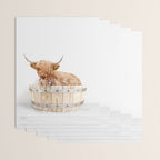 Highland Cow in a Wooden Bathtub, Cow Taking a Bath, Bathtub Animal Art Print By Synplus Wrapping Paper Gallery Image 3