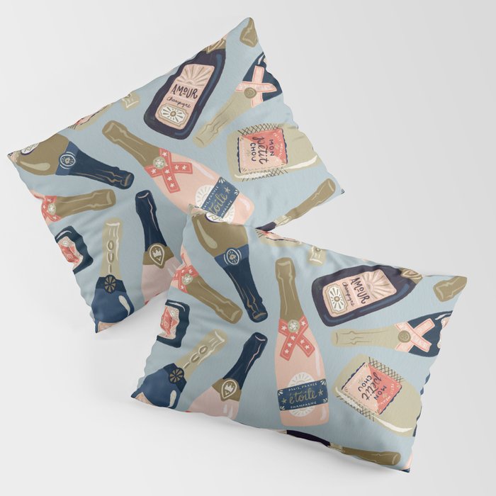 French Champagne Collection - Navy & Coral Pillow Sham Gallery Image 1