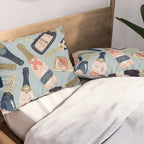 French Champagne Collection - Navy & Coral Pillow Sham Gallery Image 2