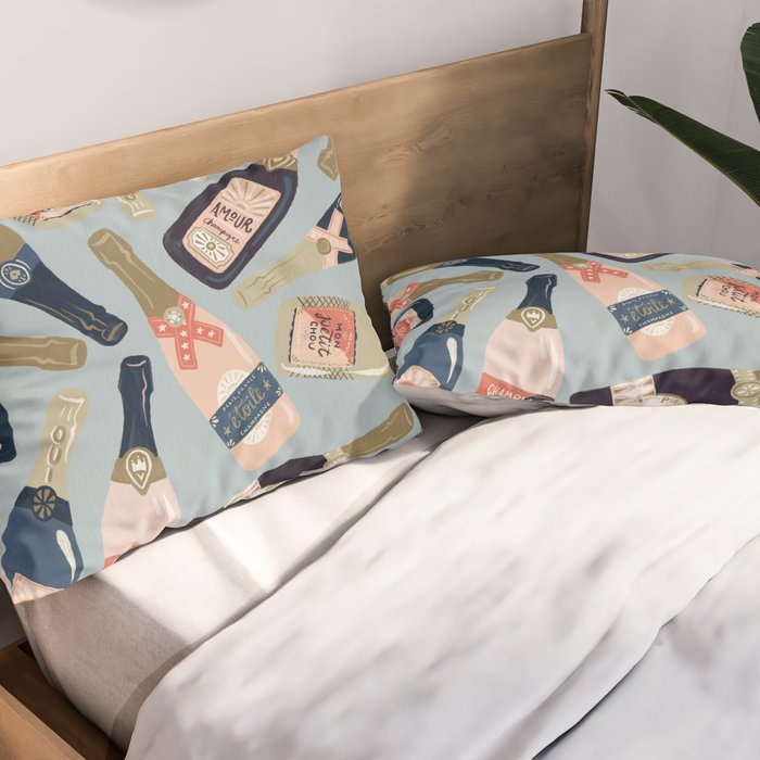 French Champagne Collection - Navy & Coral Pillow Sham Gallery Image 2