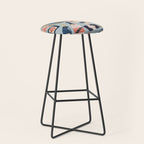 French Champagne Collection - Navy & Coral Stool Gallery Image 1