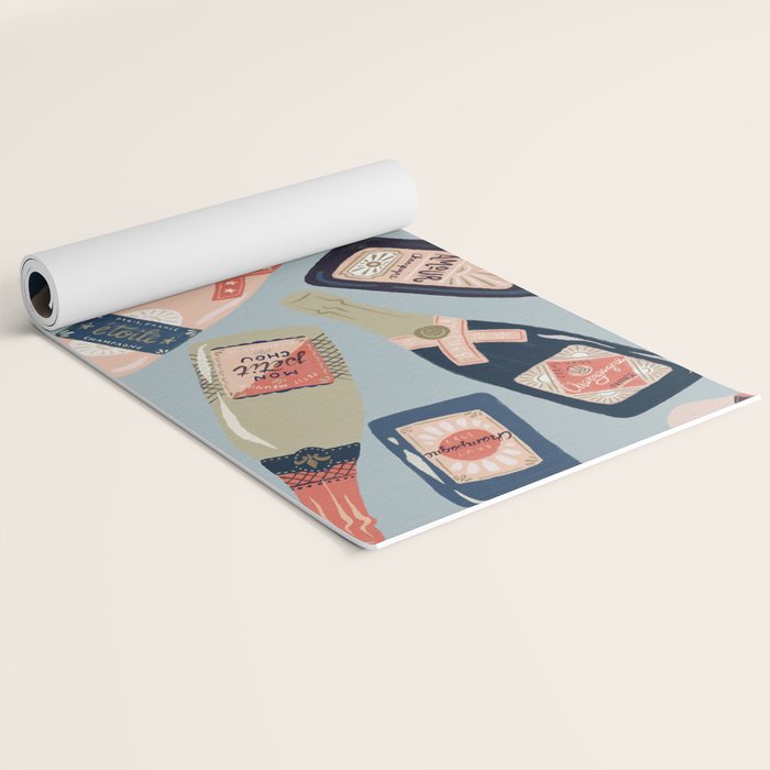 French Champagne Collection - Navy & Coral Yoga Mat Gallery Image 2