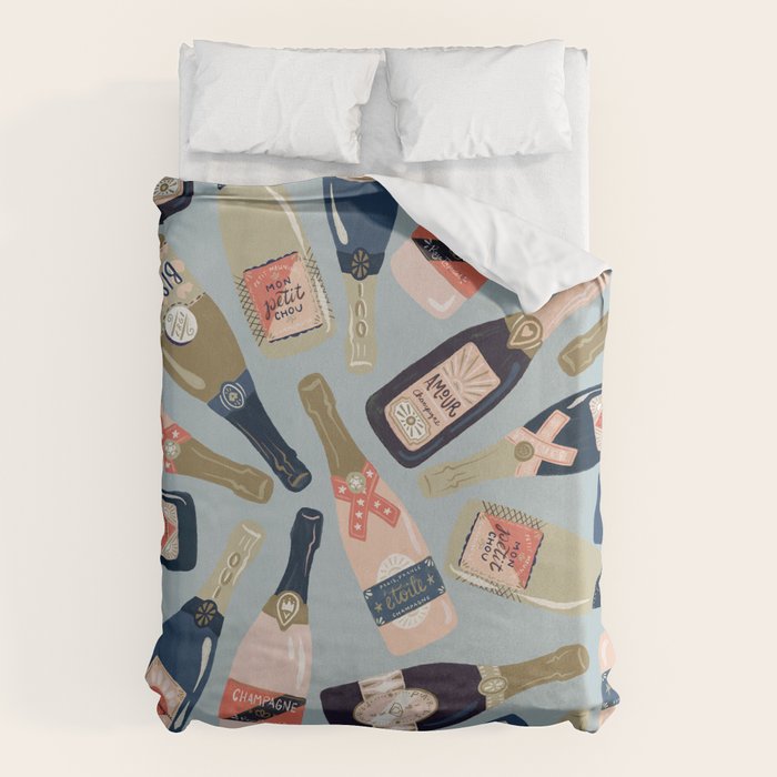 French Champagne Collection - Navy & Coral Duvet Cover Gallery Image 6