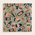 French Champagne Collection - Navy & Coral Wood Wall Art Gallery Image 1
