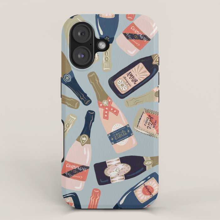 French Champagne Collection - Navy & Coral iPhone Case Gallery Image 1