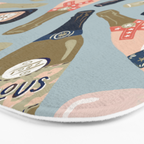 French Champagne Collection - Navy & Coral Bath Mat Gallery Image 3
