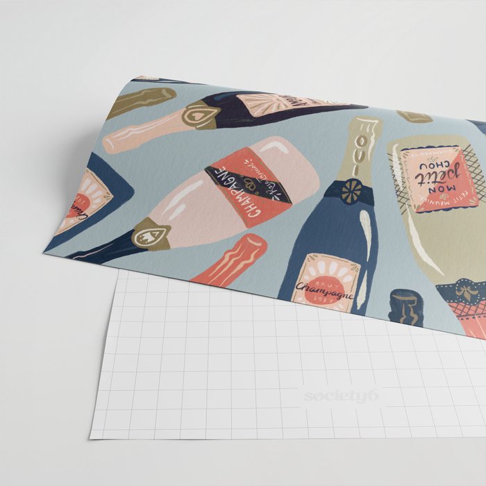 French Champagne Collection - Navy & Coral Wrapping Paper Gallery Image 2