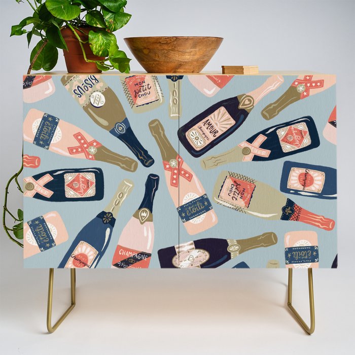 French Champagne Collection - Navy & Coral Credenza Gallery Image 1