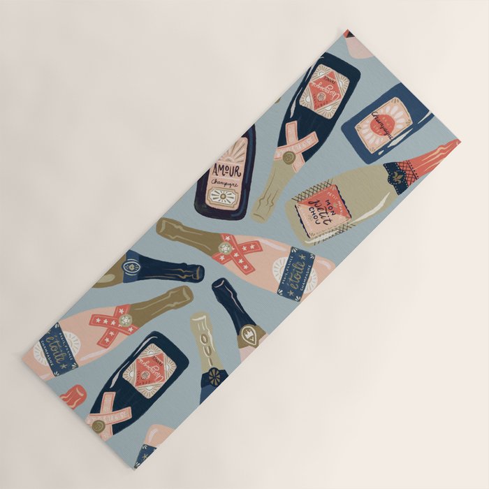 French Champagne Collection - Navy & Coral Yoga Mat Gallery Image 1