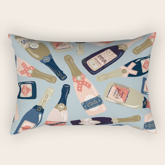 French Champagne Collection - Navy & Coral Rectangular Pillow Gallery Image 2