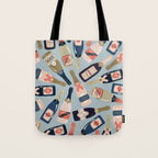 French Champagne Collection - Navy & Coral Tote Bag Gallery Image 1
