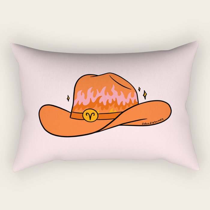 Aries Cowboy Hat Rectangular Pillow Gallery Image 1
