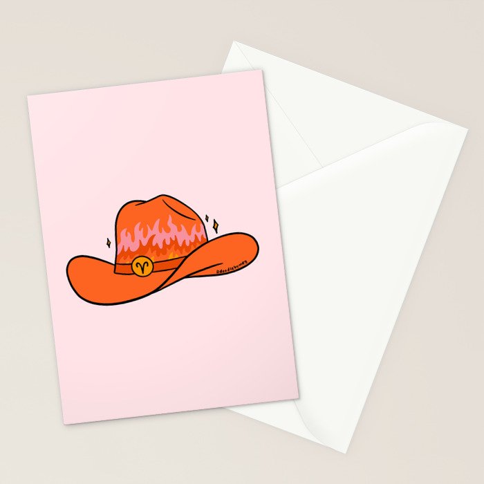 Aries Cowboy Hat Stationery Card Gallery Image 2