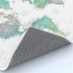 Watercolor world map in muted green and brown Rug Gallery Image 4