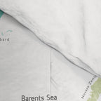 Watercolor world map in muted green and brown Comforter Gallery Image 4