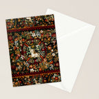 Medieval Unicorn Midnight Floral Garden Stationery Card Gallery Image 2