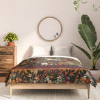 Medieval Unicorn Midnight Floral Garden Comforter Gallery Image 3