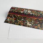 Medieval Unicorn Midnight Floral Garden Wrapping Paper Gallery Image 2