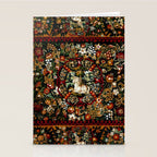 Medieval Unicorn Midnight Floral Garden Stationery Card Gallery Image 2