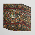 Medieval Unicorn Midnight Floral Garden Wrapping Paper Gallery Image 3