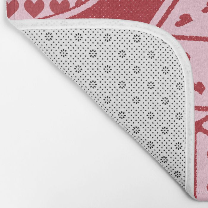 Lucky You Dice in Pink and Red Bath Mat Gallery Image 2