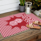 Lucky You Dice in Pink and Red Outdoor Rug Gallery Image 2