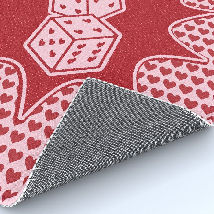 Lucky You Dice in Pink and Red Rug Gallery Image 4