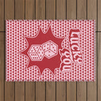 Lucky You Dice in Pink and Red Outdoor Rug Gallery Image 1