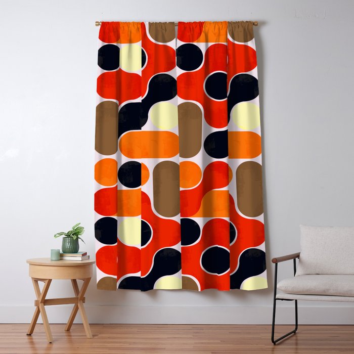 Mid-century geometry no4 Window Curtain Gallery Image 5