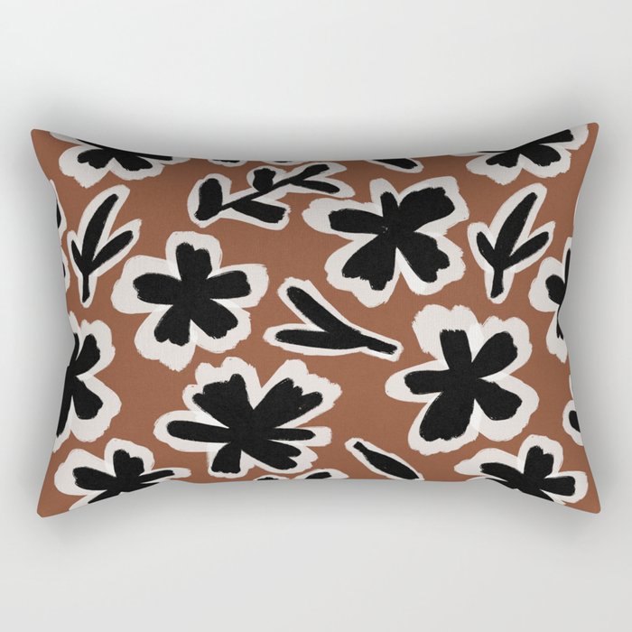 Black Florals #2 Rectangular Pillow Gallery Image 2